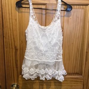 White lace tank